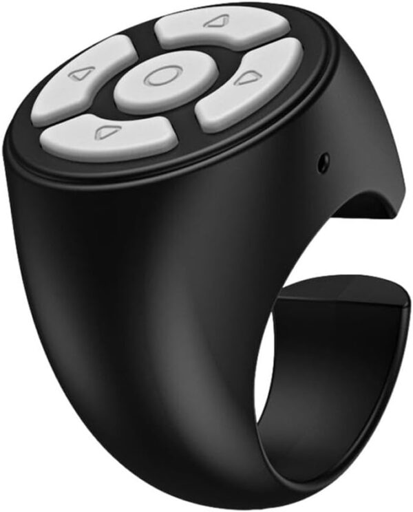 Fingertip Wireless Bluetooth Remote Control, Tablet Phone Camera Controller, Wireless Finger Scroller,Portable Scrolling Remote Control Ring For Page Turning, Clicker, Video Recordin (black)