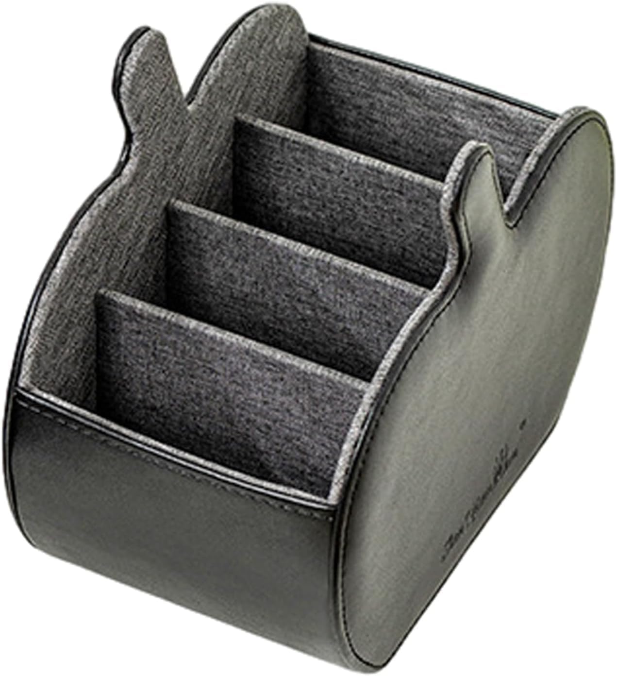 Remote Holder Box, PU Leather Remote caddyy, Desktop Accessories Case with Multi Grids, Tabletop Cell Phone Box, Working Table Supplies Organizer, Office Desk Stationery Storage for USB Mobile Display